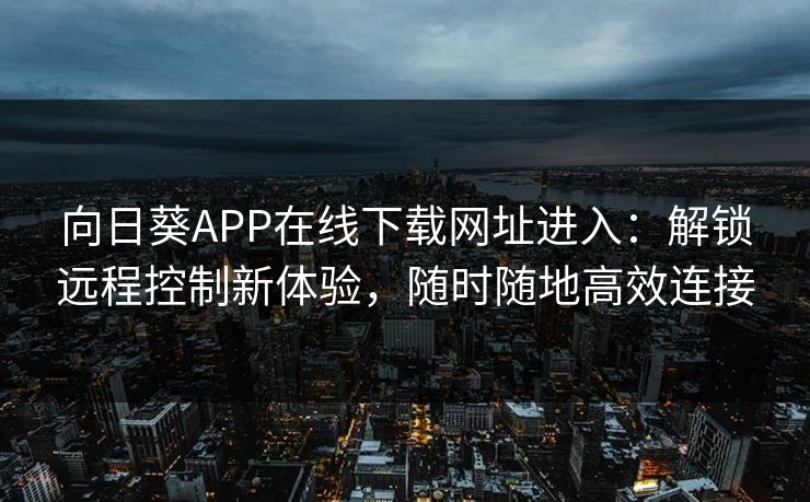 向日葵APP在线下载网址进入：解锁远程控制新体验，随时随地高效连接