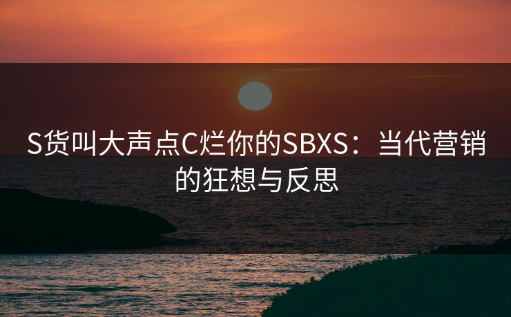 S货叫大声点C烂你的SBXS：当代营销的狂想与反思