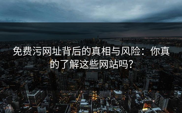 免费污网址背后的真相与风险：你真的了解这些网站吗？