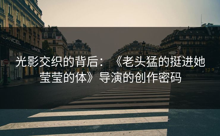 光影交织的背后：《老头猛的挺进她莹莹的体》导演的创作密码