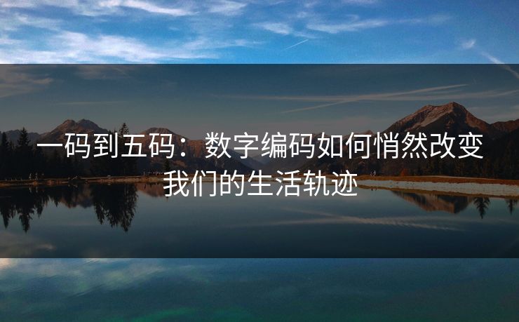 一码到五码：数字编码如何悄然改变我们的生活轨迹
